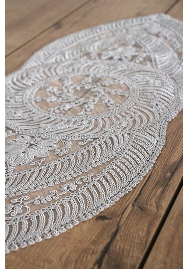 Dantel Kordon Örme Detay Masa Runner Fiskos Örtüsü 100x35 Cm 1006-ortayvrlk 001