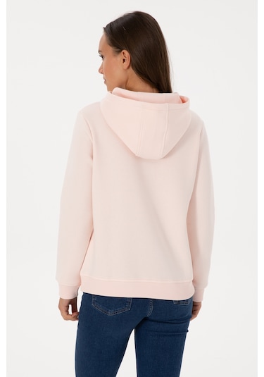 U.S. Polo Assn. Kadın Açık Pembe Şardonlu Kapüşonlu Basic Sweatshirt 50313566-VR078 U.S. Polo Assn. Kadın Açık Pembe Şardonlu Kapüşonlu Basic Sweatshirt 50313566-VR078