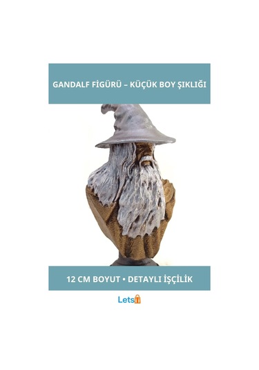 Detaylı Tasarımlı Polyester Şapkalı Gandalf Küçük Boy 12 Cm Figür 1 Adet