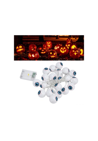 Lemestar Halloween Ghost Eye Led Işık Zinciri 3m 20led, Sabit+yanıp-sönen Mod, İç/harici Korkunç Parti Dekorasyonu, Pil İle Çalışır Pil Dahil Değil Diğer