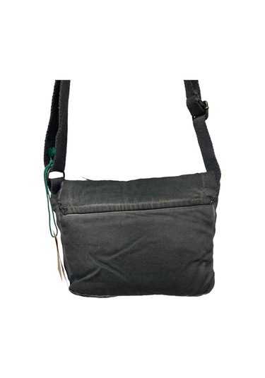 Vintage Küçük Salaş Unisex Günlük Çapraz Postacı Çantası S Boy 26x20cm Siyah Yeşil