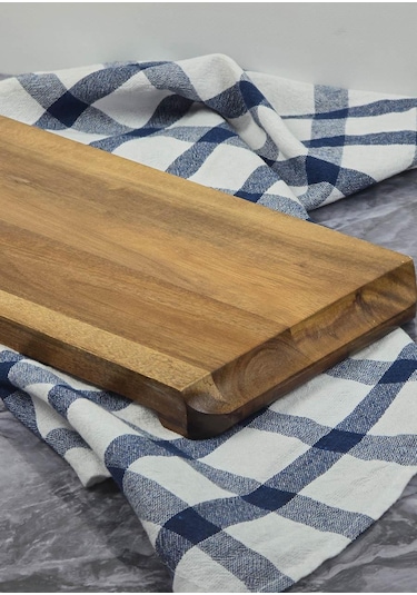 Akasya Sunum Tepsisi - Uzun Sunum Tabağı - 47x17 Cm Ahşap