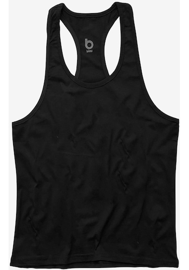 Bluu Basic Fitness Gym Tank Top Sporcu Atleti (528807449) Siyah