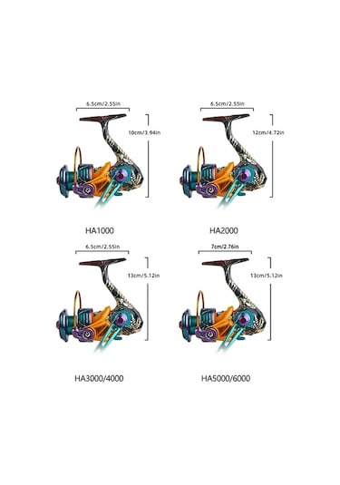 Xuweiwei Bıllıngs Ha 1000 6000 Serisi Döner Makara 5.2 1 Yüksek Dişli Oranı 10kg Sürükleme İki Elle Kullanım Alüminyum Alaşım Tatlı Tuzlu Su Balıkçılığı