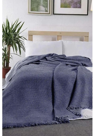 Lora Tek Kişilik Tek Pike 160x210 Cm Lacivert Lacivert