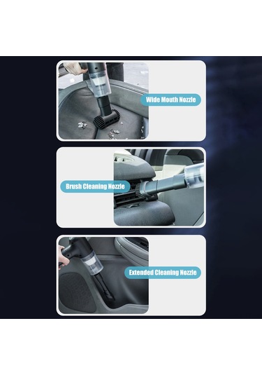 Teltree 6000pa Güçlü Emişli Taşınabilir El Süpürgesi - Ev, Ofis Ve Araçlar İçin Çok Amaçlı Mini Vakum