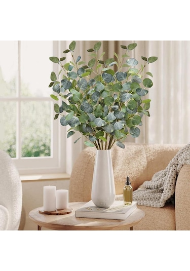 Yapay Çiçek Yeşil Okaliptus 90cm 5dallı Uzun Dal Eucalyptus