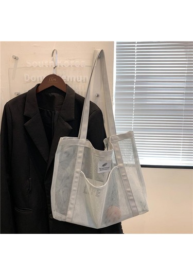 Mint Yeşili Yogodlns Kadın Örgü Büyük Kapasiteli Hollow Out Plaj Omuzdan Askili Çanta Moda Naylon Düz Renk Alışveriş Çantası Mint Yeşili