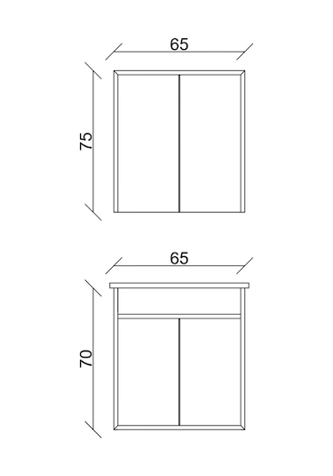 Aras Tk. Asma Alt+üst+lavabo Antrasit/atlantik Çam 65 Cm