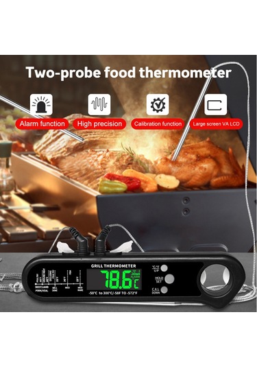 Pişirme Için Dijital Et Termometresi Pille Çalışan Siyah