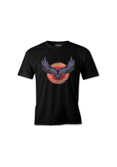 Raven Bird Screaming Siyah Erkek Tshirt 001