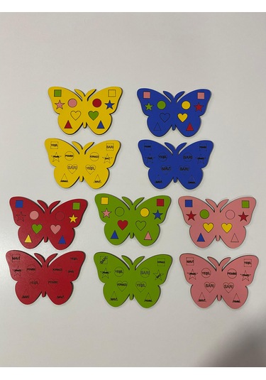 Eğitici Ahşap Kelebek Oyunu Strateji Ve Mantık Oyunu 5'li Set