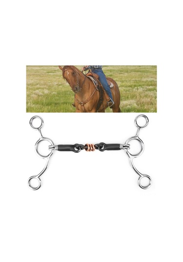 Geeroyoo Pembeği Bakırlı Paslanmaz Çelik At Ağız Takımı - Hafif Temas Ve Yönlendirme Desteği 135mm