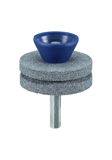 Gajeena Çift Katlı Mavi Metal Bileme Ve Parlatma Başlığı - Elektrikli Matkap İçin Çim Biçme Makinesi Bıçak Bileme Aleti