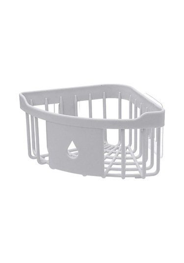 Duvar Asılı Üçgen Köşe Depolama Raf Sepeti Mutfak Banyo Organizatör Açık Gri