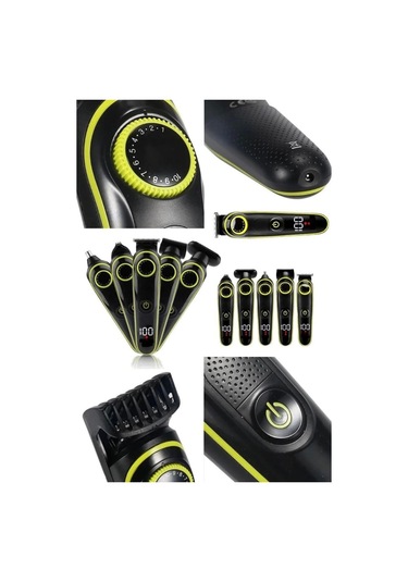 5 Başlıklı Şarjlı Tıraş Makinesi Kablosuz Saç Sakal Burun Tıraşına Uygun