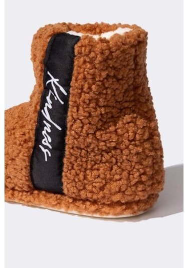 DeFacto Kadın Pelüş Düz Taban Ev Botu D4713AX24AUBN450 Kahve Kahverengi