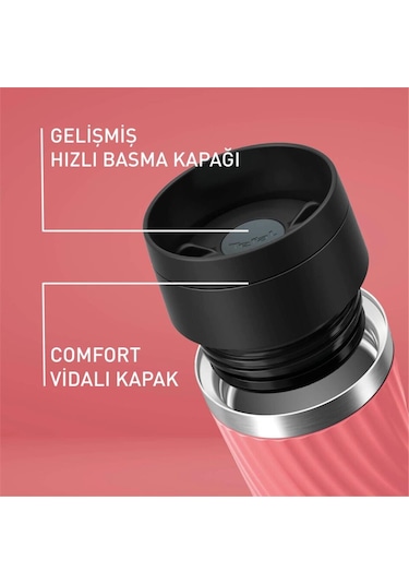 Travel Mug Easy Twist Termos Kırmızı - 0.36l 002 Kırmızı