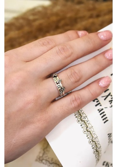 Serebranyj Dom 925 Ayar Gümüş "kurtar Ve Koru" Doğrudan Dini Yüzük 254626334 Gümüş