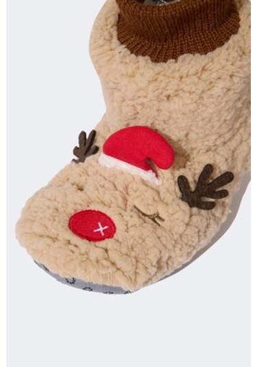 Defacto Kadın Fall İn Love Yılbaşı Geyik Temalı Ev Botu Y4903az24wnbn61 Kahve Kahverengi
