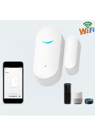 Novahub Alexa & Google Uyumlu Kapı Sensörü, Pilsiz, Beyaz Plastik, Kullanışlı Akıllı Kapı Dedektörü