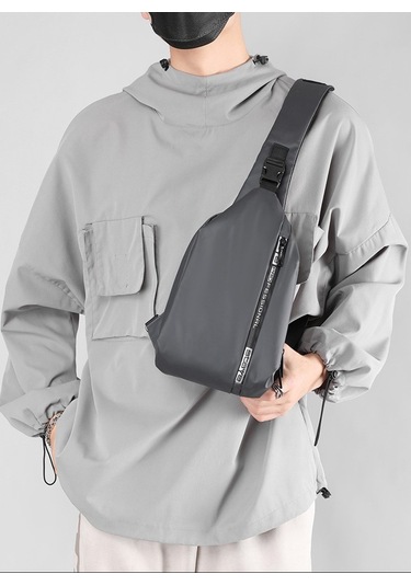 Erkekler İçin Şık Ve Pratik Su Geçirmez Çapraz Omuz Çantası - Çok Fonksiyonlu Küçük Göğüs Çantası, Günlük Kullanım İçin Rahat Ve Dayanıklı Sırt Çantası Gri