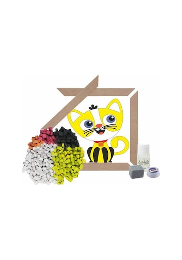 19 I Çocuk Ahşap Çerçeveli Seramik Mozaik Set 20x20 Cm