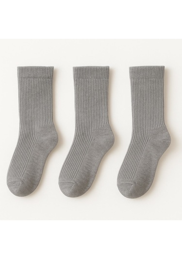 Plus Scorpion Erkek Pamuklu Soket Çorap 3 Lü Paket 40-44 Numara Siyah / Gri / Petrol Nefes Alabilir Günlük Ve Spor Kullanım Gri