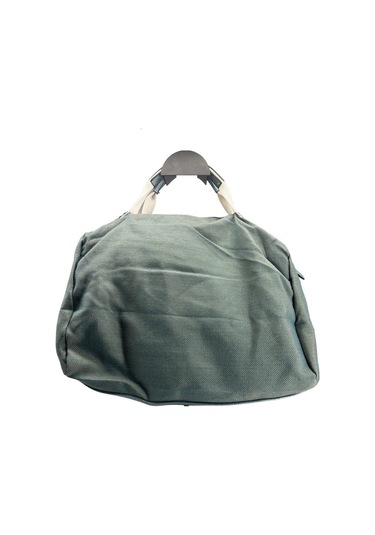 Sentt Büyük Boncuklu Kot Kumaş Çanta-Turkuaz