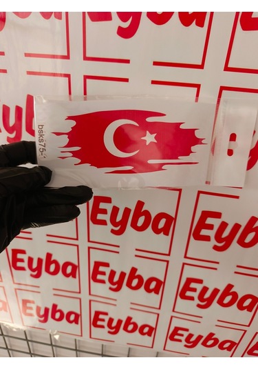Türk Bayrağı 16x7 Cm Baskes 1 Adet Renkli Baskı Sticker, Bisiklet, Karavan,otomobil,çocuk
