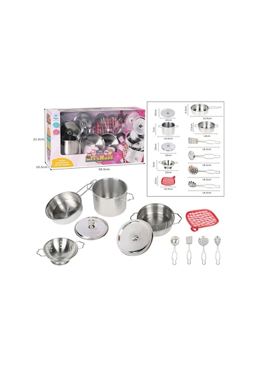 3815-6 Çelik Tencere Tava Seti 11 Parça -vardem Oyuncak