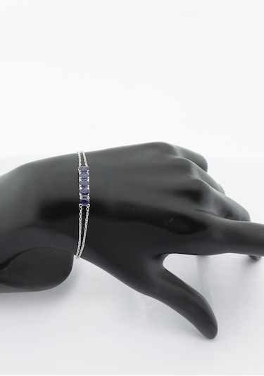 2.28ct Oval Safir Bileklik Beyaz