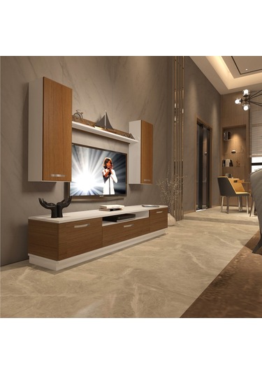 Decoraktiv Trendstyle 5d Mdf Tv Ünitesi Tv Sehpası Beyaz - Ceviz