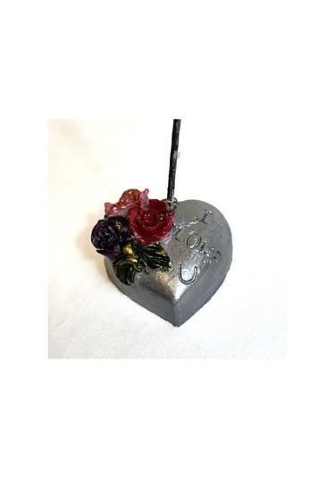 Uretti - Hülya 6683 El Yapımı Kalpli Dekoratif Notluk / Masaüstü Aksesuarı 1 Adet