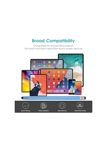 Evrensel Kumaş Başlı Silikon Kafa Kalemi Koyu Mavi