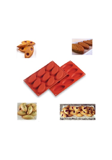 9 Göz Mekik Şekilli Silikon Sabun  Çikolata Mum Pasta Kek Kalıbı