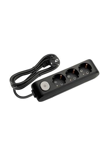 Viko Multi-let 3'lü Grup Priz Anahtarlı Topraklı Çocuk Korumalı 5 Metre Siyah - 90137305
