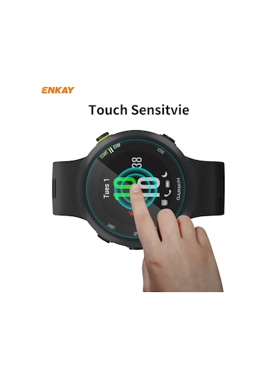 Garmin Forerunner 45 / 45s İçin Enkay Hat-prince 0.2mm 9h 2.15d Kavisli Kenar Temperli Cam Ekran Koruyucu Film İzle