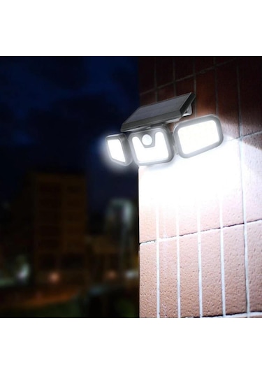 74 Led Güneş Enerjili Hareket Sensörlü 3 Taraflı Solar Bahçe Aydınlatma Lambası Sokak Lambası Çok Renkli