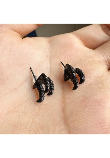 Cadılar Bayramı Dileği Retro Kafatası El Kemiği Küpeler Moda Gotik Koyu Stil Küpeler Antik Altın