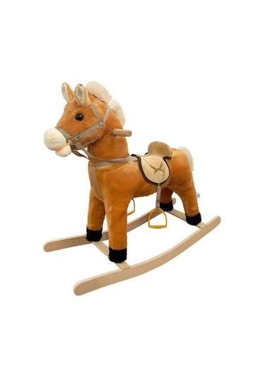 Peluş Sallanan At - Ses Efektli Ve Yumuşak Oturma Alanlı 65 Cm