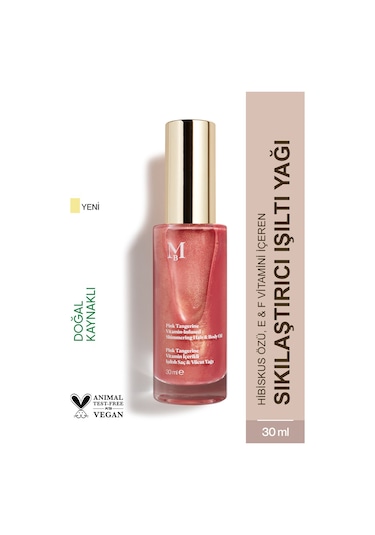 Misbahçe Pink Tangerine Vitamin İçerikli Işıltılı Saç & Vücut Yağı Vanilya 30 Ml