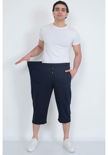 Lukitus Battal Büyük Beden Kapri Erkek Eşofman Altı Lacivert