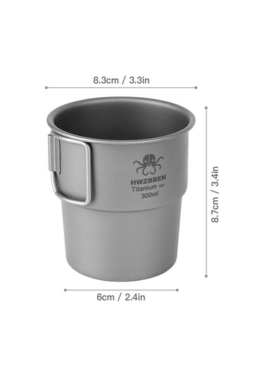 Fastbuy 300ml Saf Titanyum Kahve Fincanı - Hafif Ve Dayanıklı Diğer