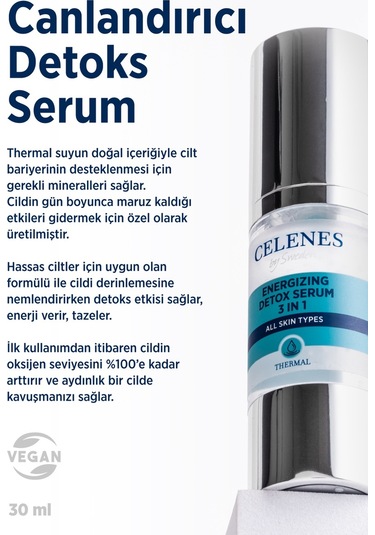 Celenes By Sweden Canlandırıcı Detoks 3'ü 1 Arada Serum 30 ML