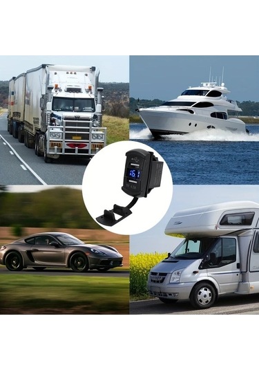 Trendooze Gaojunshop01 Mavi 12-24v 4.2a Tekne Araç Şarj Cihazı, Voltaj Görüntüleme