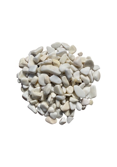 T-May Beyaz Dolomit Taşı - Bahçe Süsü, Ve Akvaryum Dekorasyonu Için Dere Çakılı 15 Kg 1-2 Cm