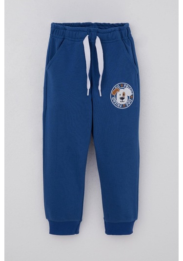 Breeze Erkek Çocuk Alt Köpek Nakışlı Bağcık Aksesuarl 1-4 Yaş, Saks Mavisi Saks Mavisi