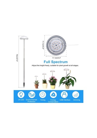 Reedark Led Saksı Bitki Büyüyen Lamba Tam Spektrum Beyaz