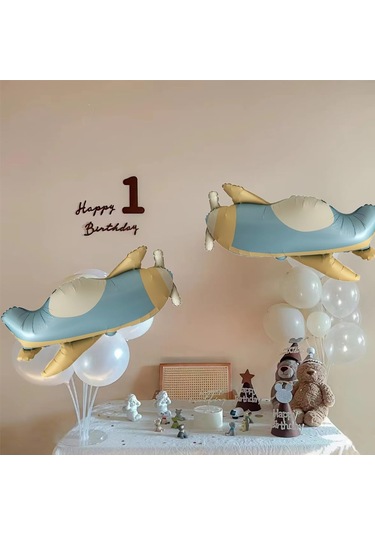 Retro Uçak Folyo Balon 78x42 Cm